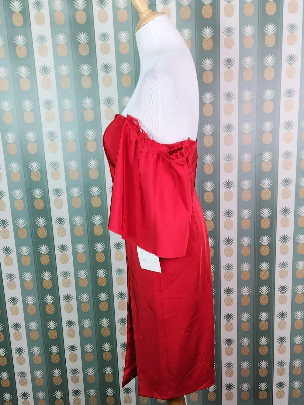 Rachel Allen L1085 Red Off-Shoulder Skirt Set